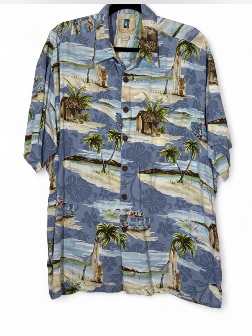 Vintage Kahala x Ron Anderson Woody Dog Trip Hawaiian Camp Shirt XL